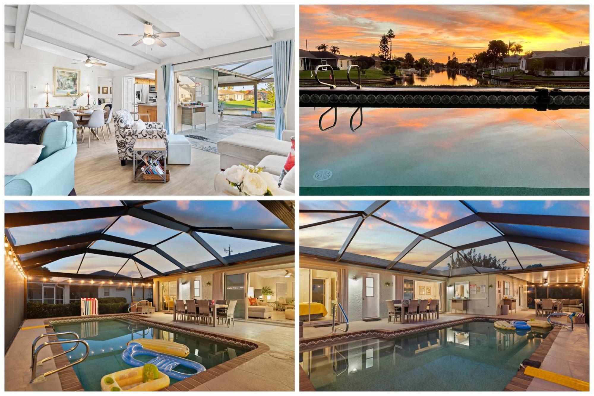 קייפ קורל Serenity Waterfront Villa With King Suite, Private Pool, Great Lanai Enclosure And Long Water Views מראה חיצוני תמונה